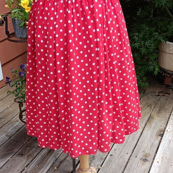 Vintage Serbin Red Polka Dot Dress Tomato Girl - Picture 7 of 9